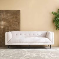 كنبة كاليستا بـ3 مقاعد قماش بوكليه لون كريمي و رما...