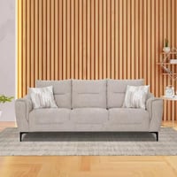 كنبة نستــا 3 مقاعد مع وسادتين قماش مخملي لون بيج...