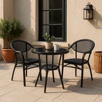 طقم طاولة مع كرسيين بتصميم أنيق ومتين، مثالي للجلس...