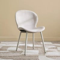 طقم طاولة سفرة مستديرة حجر ملبد بقاعدة معدن ابيض م...