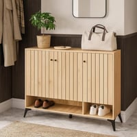 خزانة أحذية موبي خشب 3 أبواب باللون الخشبي مقاس 10...