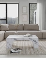 طاولة قهوة بديل الرخام موراتا - رمادي رخامي