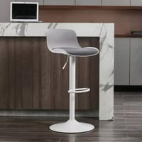 كرسي بار بولي بروبيلين بقاعدة معدن ابيض - من كوبيه