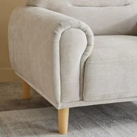 كنبة لونيتّا بمقعد قماش لون رمادي بارجل خشب زان