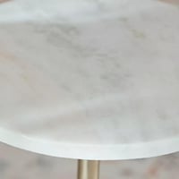 طاولة جانبية فالرينو بسطح من الرخام الأصلي ابيض بق...