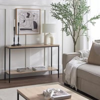 طاولة كونسول ميلانو مستطيلة رّف تخزين خشب هندسي به...