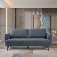 طقم كنب مورينا 3+2+1 مقاعد قماش لون رمادي داكن بأر...