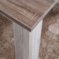 طقم طاولة سفرة خشب هندسي 6 كراسي قماش بأرجل خشب -...