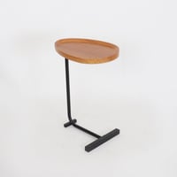 طاولة خدمة جانبية لوتس بسطح خشبي و قاعدة معدن مقاس...