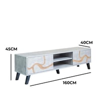 طاولة تلفزيون مستطيلة لونارا خشب ماليزي درجين ورفي...