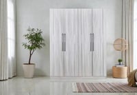 دولاب ملابس كبير4 باب خشب باللون الرمادي فاتح حديث...