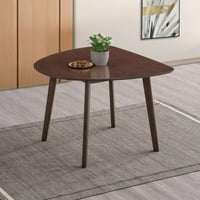 طقم طاولة سفرة خشب مطّاط بني مع 3 كراسي قماش بيج -...