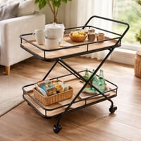 عربة تقديم جيزيلدا عملية بتصميم أنيق من الخشب البي...