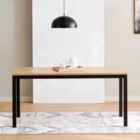 طقم طاولة سفرة لـ6 مقاعد من الخشب الصلب و قاعدة مع...