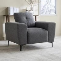 كنبة مافييـرا مقعدين قماش لون رمادي داكن بارجل معد...