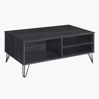 طاولة قهوة كارڤيناي خشب هندسي اسود مع 3 رفوف بأرجل...