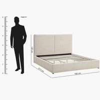 طقم غرفة نوم كينج 5 قطع منجدة من بيريل - 180x200 س...