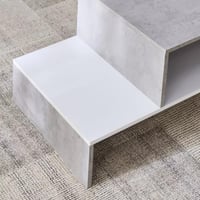 طاولة قهوة دونفييرا خشب هندسي رّف تخزين لون رمادي...