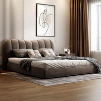 سرير فاخر بتنجيد مخملي وتصميم ظهر مقوس من نـورايـا