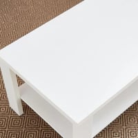 طاولة قهوة سيرليفاي بطابقين خشب هندسي ابيض