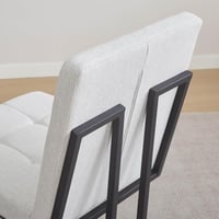 طقم طاولة سفرة مستطيلة من خشب هندسي مع 6 كراسي قما...