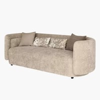 كنبة سيرينا 3 مقاعد مع 4 وسائد قماش بوكلية لون بيج...