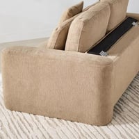 كنبة زافورا مقعدين مع 3 وسائد قماش بوكيلة لون بيج...