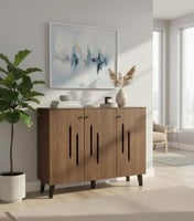 خزانة احذية كاميلا خشب بني متعدد الأغراض 3 باب 4 ر...