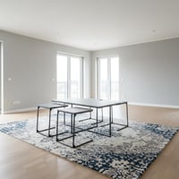 طقم طاولات قهوة بينيديتّا 5 قطع رمادي داكن خشب مال...