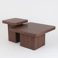 طقم طاولات خدمة كارينا مودرن قطعتين خشب لون بني