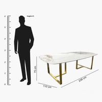 طقم سفرة فاخر 8 مقاعد بسطح من الحجر الملبد من أرتي...