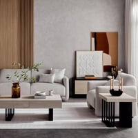 طاولة قهوة رافينا بسطح خشبي متين 2 درج للتخزين بأر...