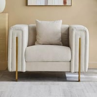 كنبة قماشية مقعد واحد بمساند ذراعين مع وسادة إن إك...