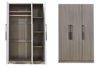 دولاب ملابس كلاريسا كبير 3 باب خشب باللون رمادي دا...