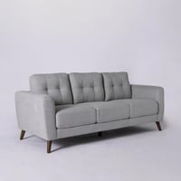 كنبة ثلاث مقاعد كتان لون رمادي من دوفر