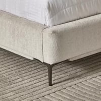 سرير كينج منجد قماش بوكليه بلون بيج من مارويل دونا