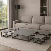 طقم طاولة قهوة خشب 5 قطع موزارد - رمادي