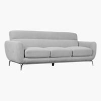 كنبة فيورزا 3 مقاعد قماش لون رمادي فاتح بأرجل معدن