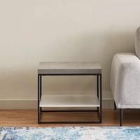 طاولة جانبية سكوت بسطح رجام و قاعدة معدن 2 دور مقا...