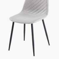 كرسي طعام من فنلندا قماش مخمل لون رمادي فاتح بارجل...