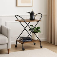 عربة تقديم ماسا خشب دورين لون بني غامق مقاس 72x40x...