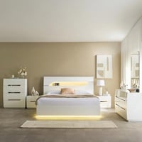 طقم غرفة نوم كينج بلمعان عالي 4 قطع من ديكسون - 18...