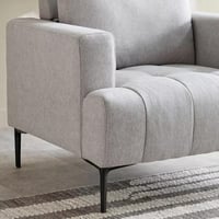 كنبة مفردة نوڤيرا بمساند ذراعين قماش رمادي فاتح بأ...