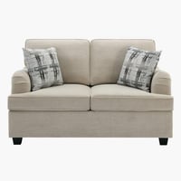 كنبة قماش مقعدين مع وسادتين لون بيج من إن إكس تي ك...