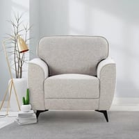 كنبة مفردة تارينزا بمساند ذراعين قماش لون رمادي بأ...