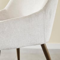 كرسي طاولة طعام لوكس بورتولا قماش مخمل لون ابيض با...