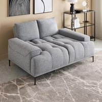 كنبة مارفيلّا مقعدين قماش لون رمادي بارجل معدنية