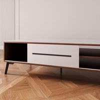 طاولة قهوة لوريناي سطح و درج من الحجر الملبد مع رف...