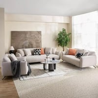 كنبة زارِيلا 3 مقاعد و 4 وسائد قماش لون كريمي بارج...