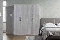 دولاب ملابس لوتشيلا خشب رمادي 4 باب و 4 رفوف 160×5...